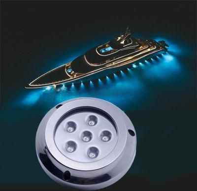 72W 316 Stainless Steel Flush Mount RGBW Green Red Blue Yacht Boat Underwater Light