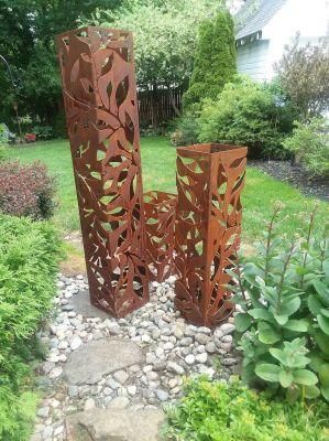 Garden Columns of Different Height Bollard Lighting Housing Sculpture