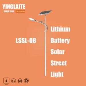 Manufacturer Ce RoHS 8m Pole 60W Lithium Battery Solar LED Street Light