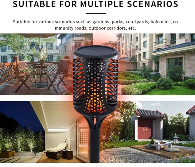 New 99LEDs Solar Torch Flame Lights with Factory Private Mould