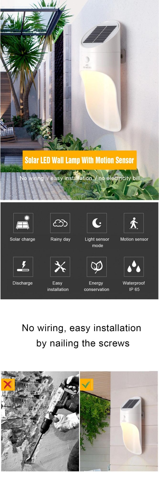 LED Solar Light Waterproof Outdoor Solar Garden Light