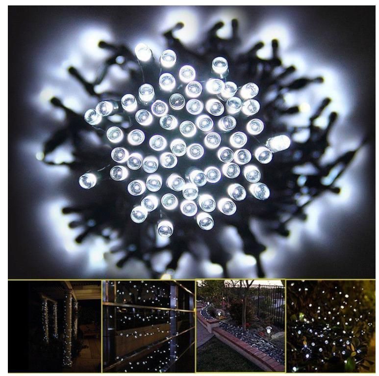 Solar String Lights, 72FT 200 LED 8 Modes Solar Powered Christmas Lights Outdoor String Lights Waterproof Fairy Lights for Garden Party Wedding Xmas Tree