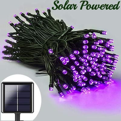 Solar Powered Purple String Waterproof Mini Lights Christmas Fairy Light for Outdoor Holiday Xmas Wedding Party Tree Event Decorations