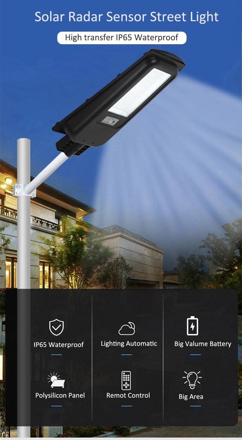 2022 IP65 Waterproof Energy Saving 30W 60W 90W 120W SMD Streetlight Integrated Outdoor All in One Solar LED Street Light