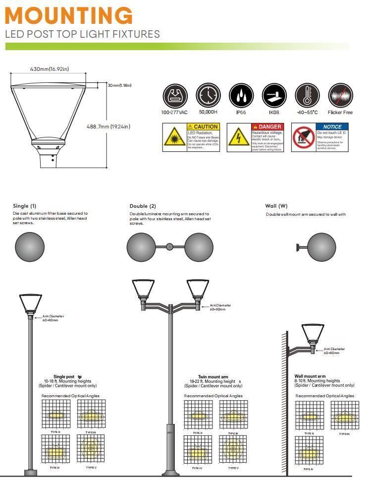 40W LED Landscape Light for Garden RoHS CE Decorative LED Post Lights