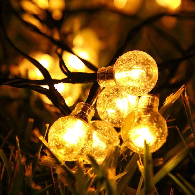 30 Bulbs 6.5m 8 Models Effect Waterproof Christmas Garden Lights Outdoor Decor Round Solar Power LED String Light