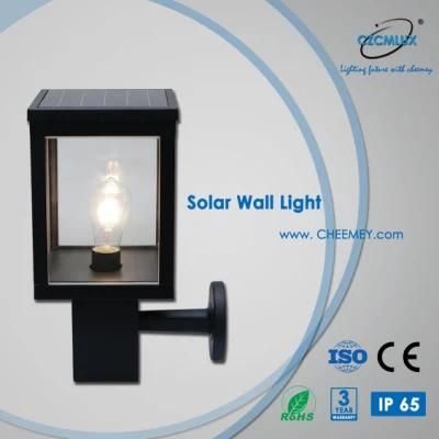 Outdoor LED Solar Wall Light with Lithium Battery for Garden