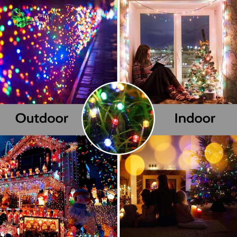 Garden Outdoor Waterproof Christmas Light Solar String Lights for Patio Holiday Garland Waterproof Fairy Xmas Lights for Outdoor Indoor Waterproof Fairy Xmas