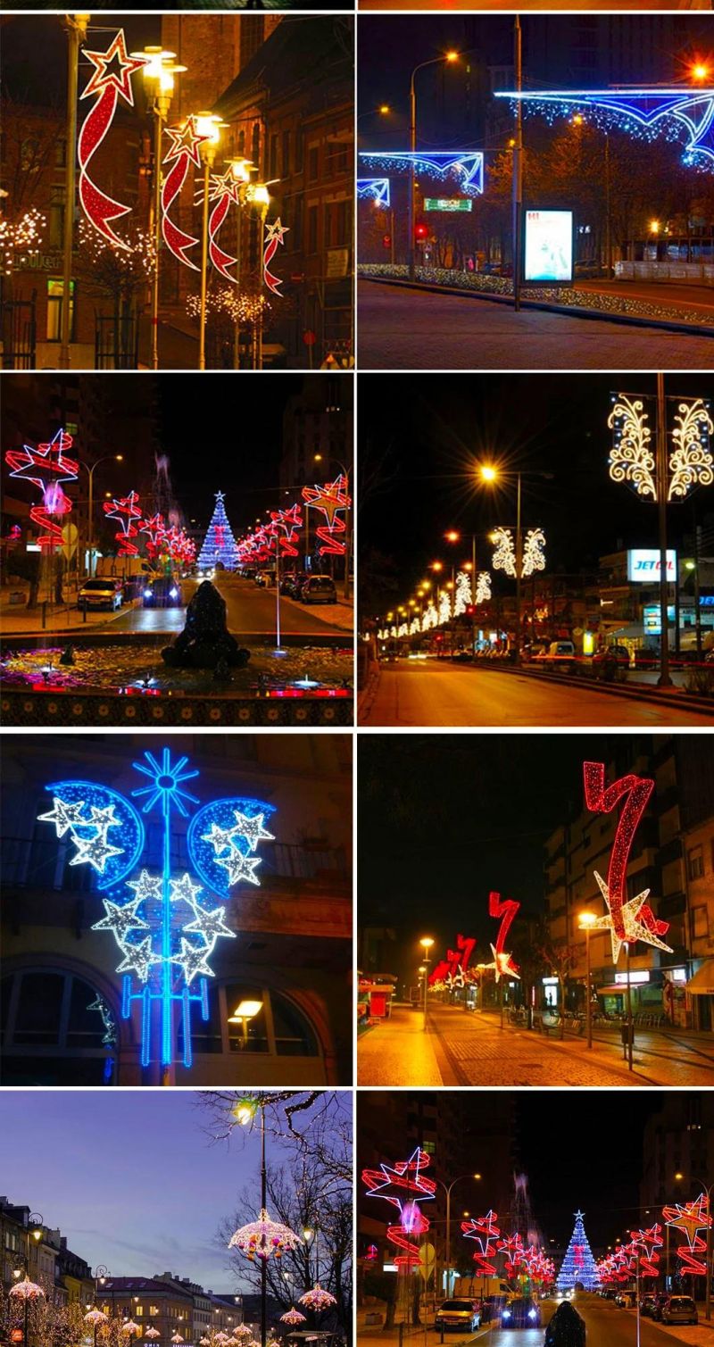 Customize for Xmas Outdoor Festival Lighting Christmas Commercial Decorations Pole Motif LED Street Light