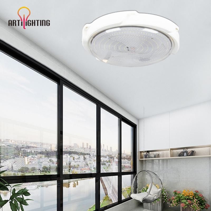 Solar Indoor Ceiling Lamps Super Bright 60W 100W Panel LED Solar Lighting for Corridor Balcony Home Living Room Bedroom Garage Wholesale Lights