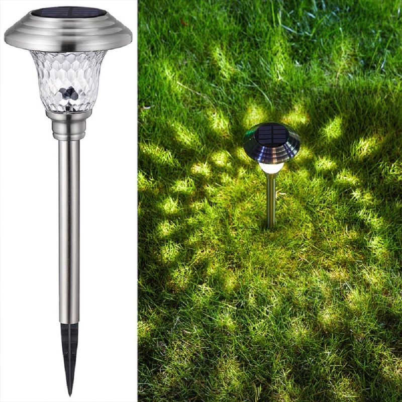 Sliver Low Voltage Solar Powered Integrated LED Metal Pathway Light Pack Outdoor Light Solar Pathway Spike Light Esg17312