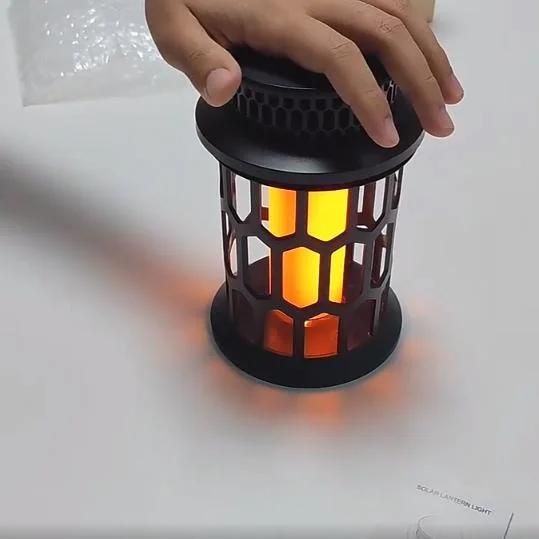 2022 Hot Selling Solar Candle Lantern Outdoor Waterproof Flame Hanging Decorative Garden Light