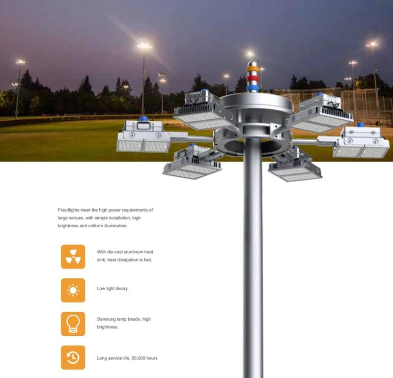 800W 1000W 1200W High Mast Pole Stadium Gym Arena LED Flood Light for Airport Runway