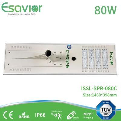 Esavior 80W Outdoor All in One Integrated Solar Street LED Light with Microwave Sensor