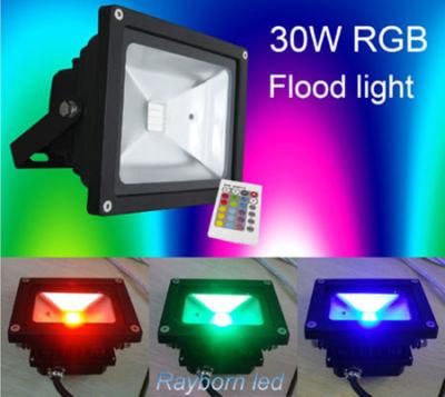 Outdoor Waterproof IP65 10W/20W/30W/50W 100W RF Remote RGB LED Flood Light
