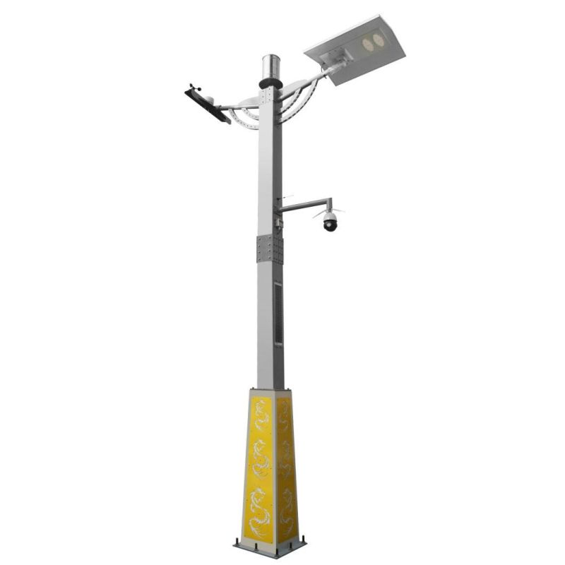 6m Pole Outdoor CCTV Monitoring 60W LED Solar Street Light