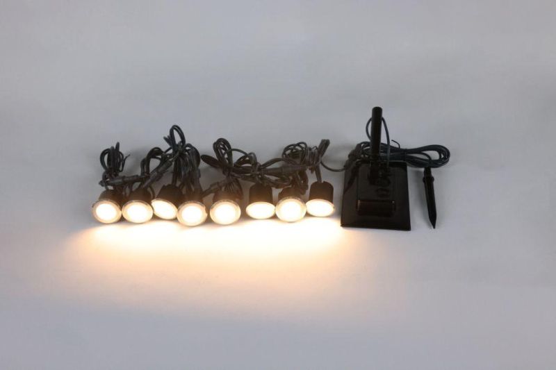 8-LED Buried Outdoor Waterproof Pathway Deck Lights Garden Solar Lamp