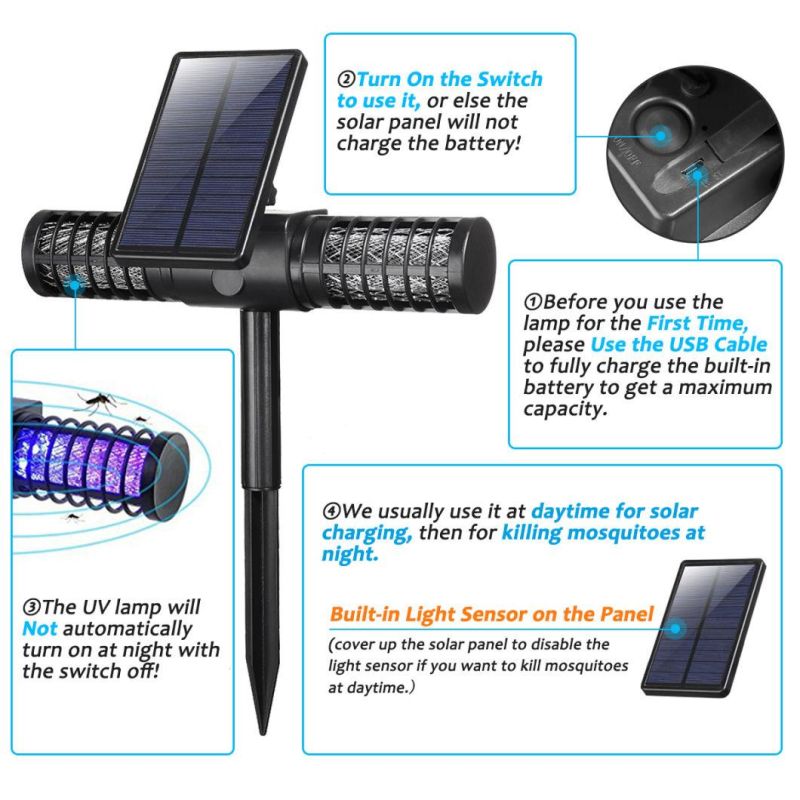 Solar Pest Repeller Lamp for Garden Outdoor Backyard Dock