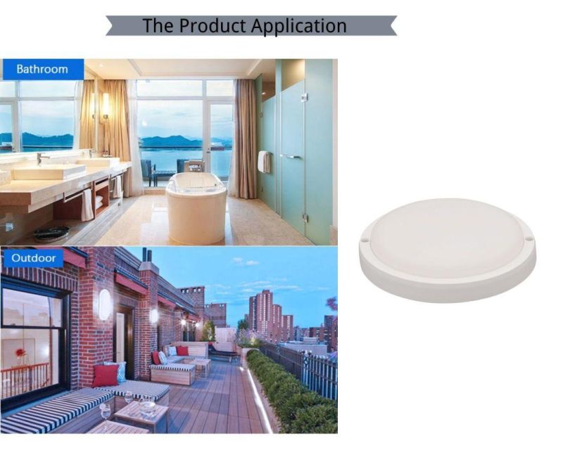 Outdoor Light IP65 Moisture-Proof Lamps LED Waterproof Bulkhead Light White Round with CE RoHS Certificate 8W 12W 15W