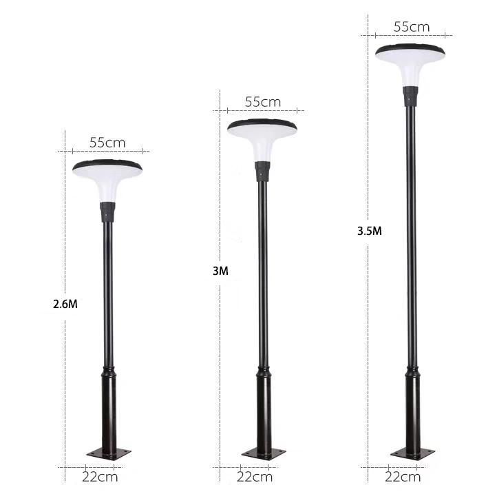 All in One Decorative Commercial Garden LiFePO4 Lithium Battery Courtyard Pathway Pole Mounted Solar Lights