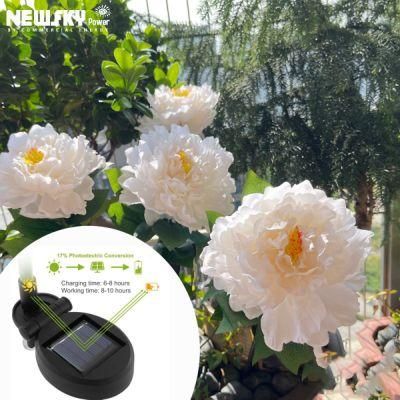 Outdoor Decorative LED Garden Stake Lamp Solar Peony Flower Lights for Garden Yard Patio Lawn