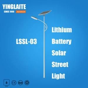 High Lumens Bridgelux 8m Pole 100W Lithium Battery Solar Street Light