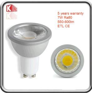 ETL Dimmable GU10 7W COB LED