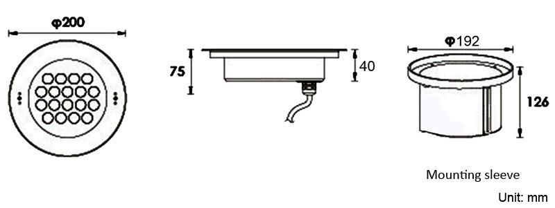 304 or 316 Stainless Steel RGB18W DC24V LED Swimming Pool Light