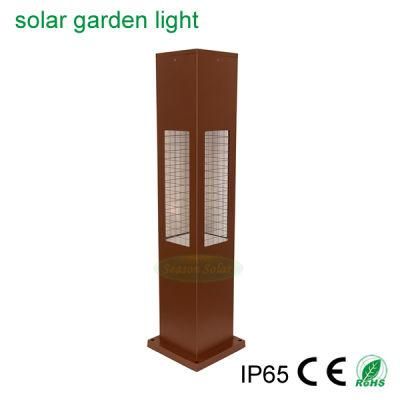 Aluminum+Glass Body Solar Bollard LED Outdoor Garden Solar Light with Warm+ White LED Light