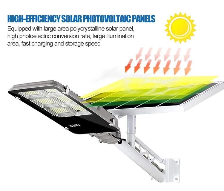 Die-Casting Aluminium Solar Outdoor LED Street Light with Sensor Control and Remote Control Outdoor 25W 50W 100W 150W 200W 300W LED Solar Street Light IP65