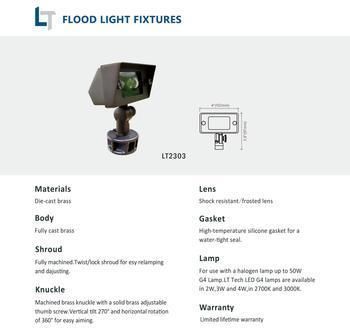 Lt-2303 IP65 Solid Brass Flood Light for Garden Landscape Lighting