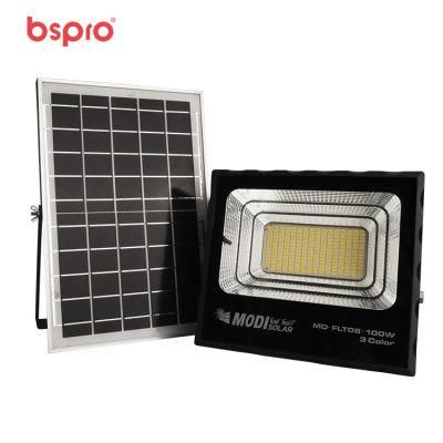 Bspro 100W Colours Rechargeable LED Floodlight Double Color Outdoor Stadium Solar Flood Light