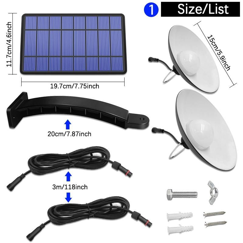 Double Head Solar Pendant Light for Camping Home Garden Yard