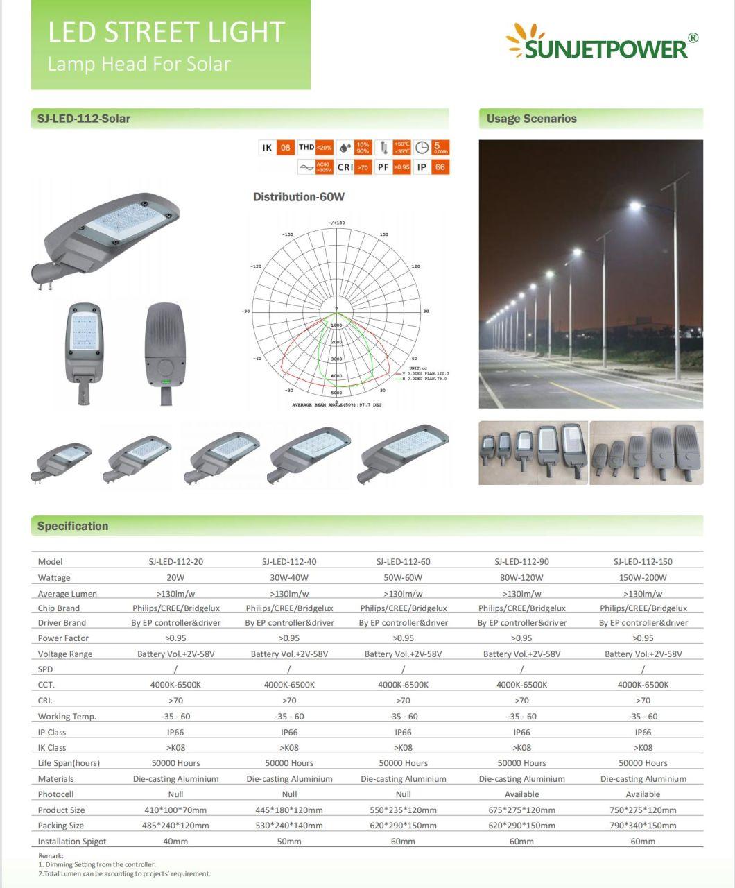 High Brightness and Long Working Time Outdoor Solar Street Light