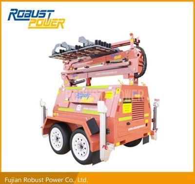 Dual Axle Hydraulic Heavy Duty Trailer Movable DC LED Lighting Tower