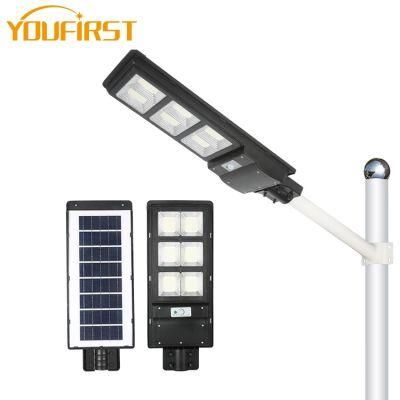 Newest Design Outdoor Lighting Waterproof IP65 90W 120W All in One Solar LED Street Lamp