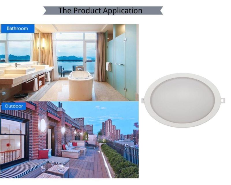 LED Milky White Round Moisture-Proof Lamps B4 Series 15W for Balcony Bathroom Lighting