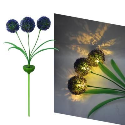 Outdoor Decorative Lights Patio 3 LED Waterproof Solar Dandelion Ground Night Lights Garden Wyz18469