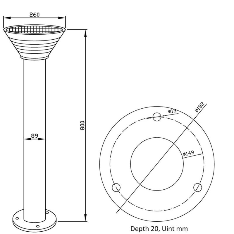 Outdoor Solar Decoration Lawn Garden Light with LiFePO4 Lithium Battery