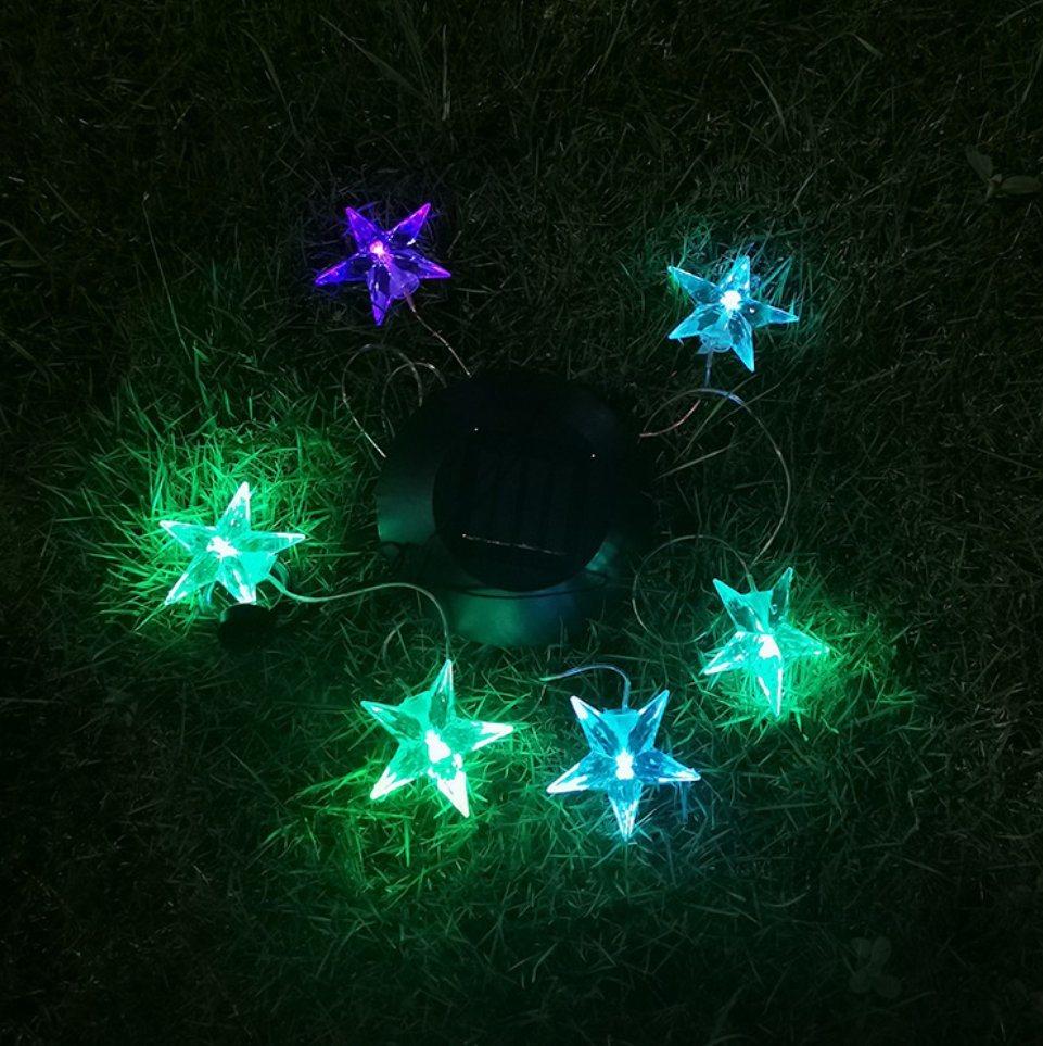 Multi-Color Changing Outdoor Lights Solar Wind Chime Star Lights LED Decking Hanging Patio Lamp