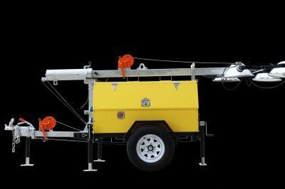 Trailer-Mounted Yanmar Engine Portable Mobile Light Tower for Rescue and Emergency
