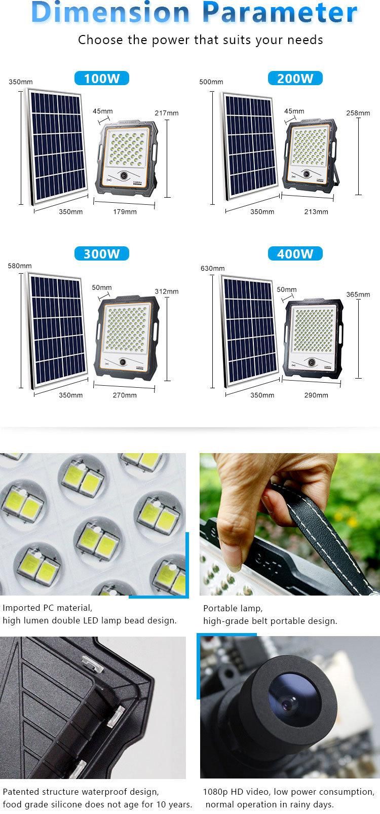 Integrated Solar Flood Light LED 400 Watt with CCTV Floodlight Camera