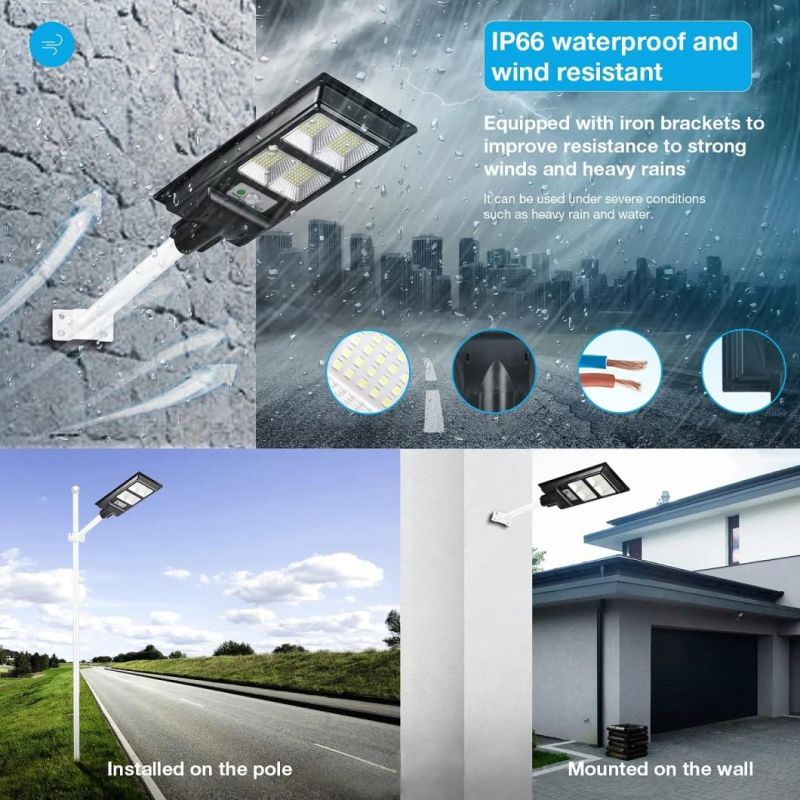 Solar Street Light, IP66 Waterproof Outdoor 6000lm Solar Powered Street Lamp Dusk to Dawn with Motion Sensor for Garden Street Deck Fence Patio 1 Pack