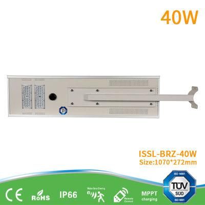 Solar LED Outdoor Waterproof IP66 IP65 Garden Flood Integrated All in One 40W High Lumen Street Light