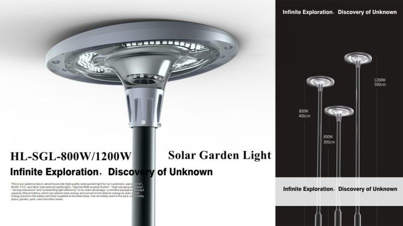 New Design Solar Garden Lights Outdoor LED Post Top Light for Park Road Landscape