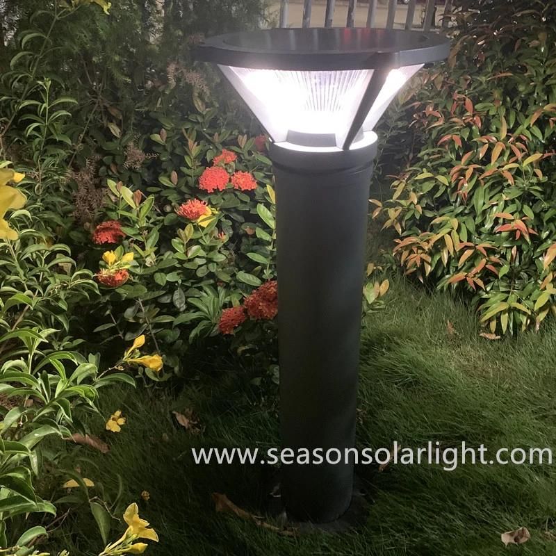 3m High Pole Square Lighting Outdoor Solar Garden Yard Pathway Lighting with Smart Warm+White LED Lighting