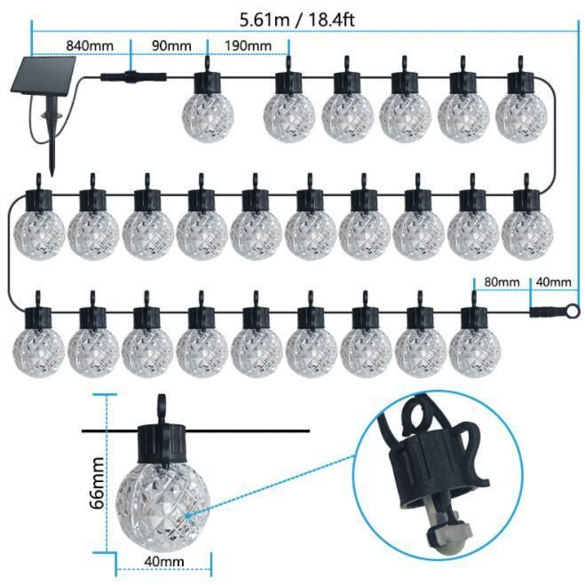 RGB String Indoor Curtain Flashing LED Decoration Outdoor Solar Lights