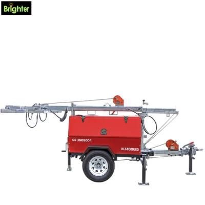 Portable Yanmar Power LED Mobile Lighting Tower with Trailer for Emergency