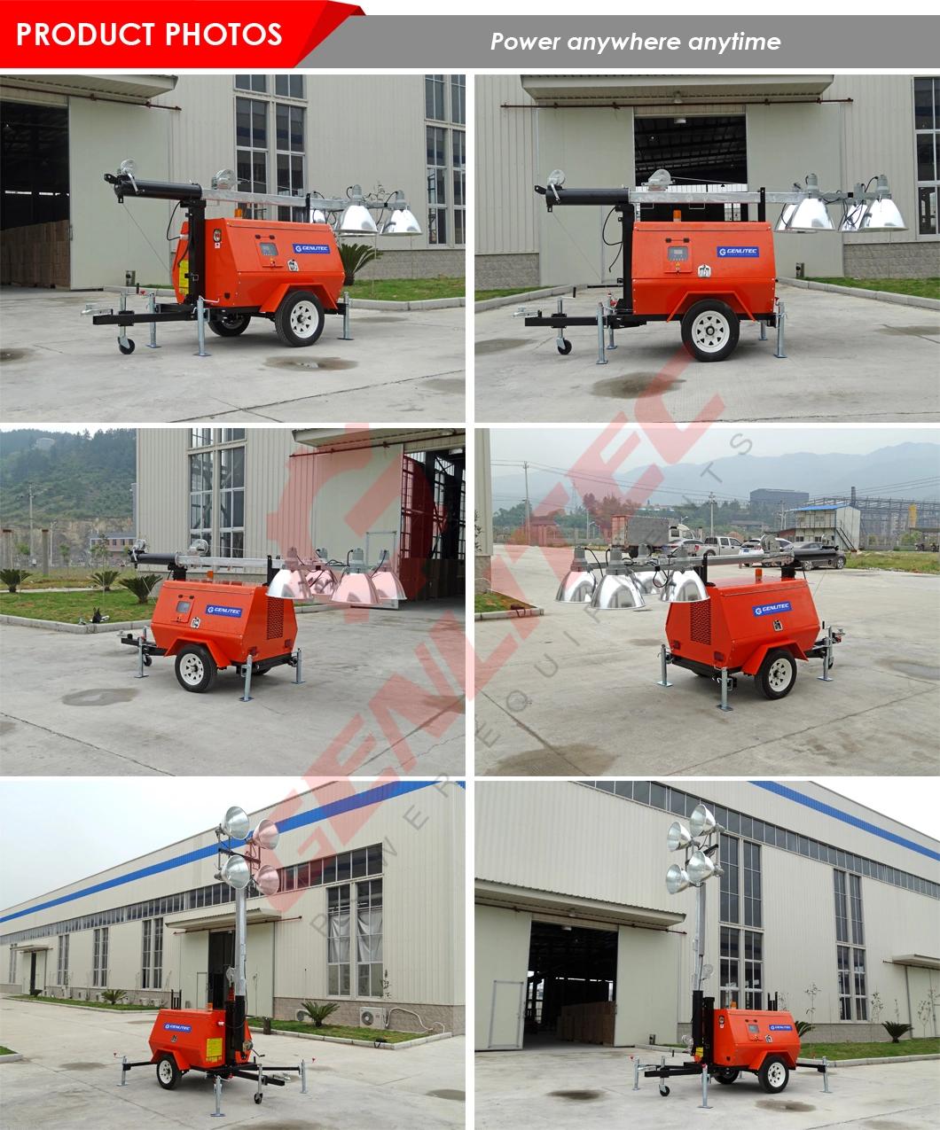 Portable Light Tower with 6.7kVA Kubota Generator