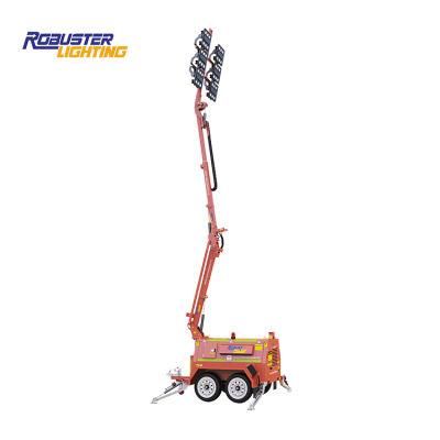 Four Folded Hydraulic Mast Diesel DC LED Mobile Light Tower